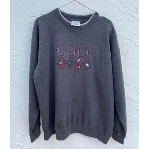 M & C Sport Mens Long Sleeve Golf Embroidered Sweatshirt Gray Sz XL